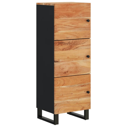 Skåp med 3 dörrar 40x33x110 cm massivt akaciaträ och järn