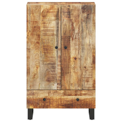 Skåp med låda 60x33x100 cm massivt mangoträ och järn