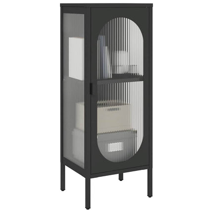 Skåp svart 40x35x105 cm glas och stål
