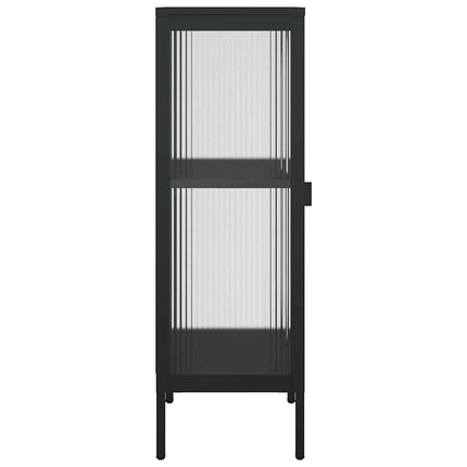 Skåp svart 40x35x105 cm glas och stål