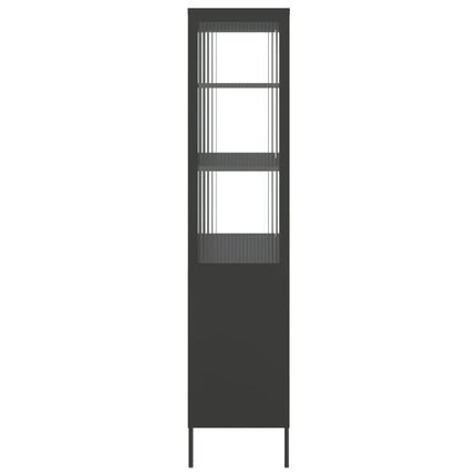 Högskåp svart 90x40x180 cm glas och stål