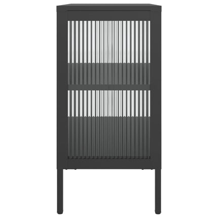 Skänk svart 70x35x70 cm glas och stål