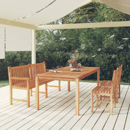 Matgrupp för trädgården 4 delar massiv teak