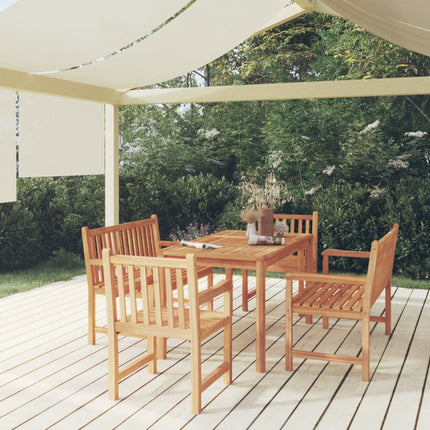 Matgrupp för trädgården 5 delar massiv teak