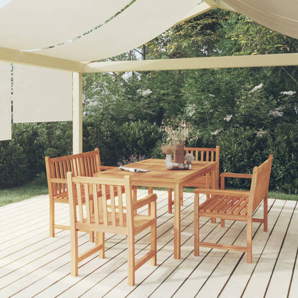 Matgrupp för trädgården 5 delar massiv teak
