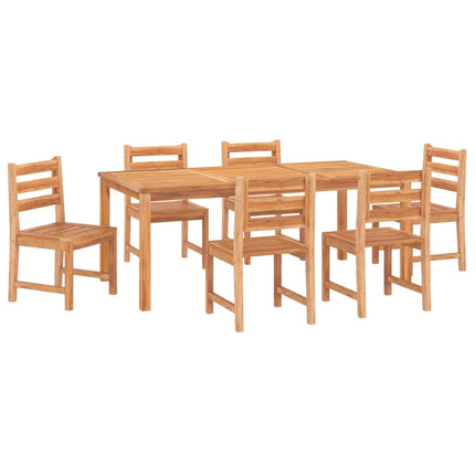 Matgrupp för trädgården 7 delar massiv teak