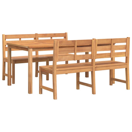 Matgrupp för trädgården 3 delar massiv teak