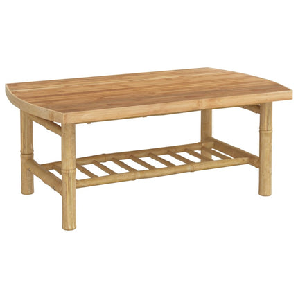 Loungegrupp 4 delar gräddvita dynor bambu