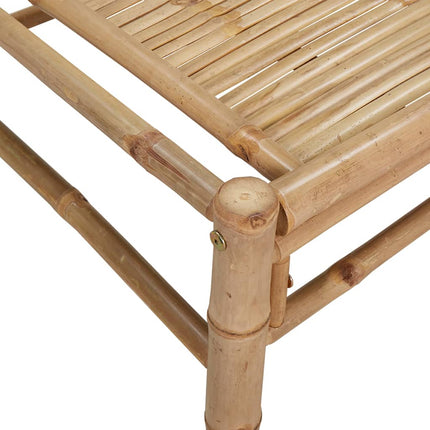 Loungegrupp för trädgården med gräddvita dynor 3 delar bambu