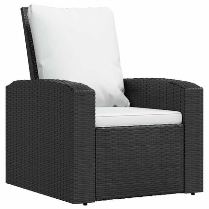Reclinerstol för trädgården med dynor svart konstrotting