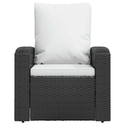 Reclinerstol för trädgården med dynor svart konstrotting