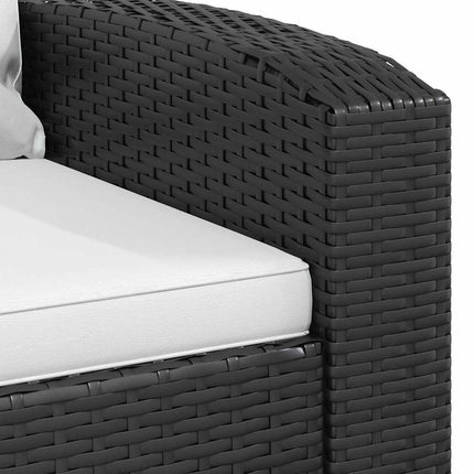 Reclinerstol för trädgården med dynor svart konstrotting