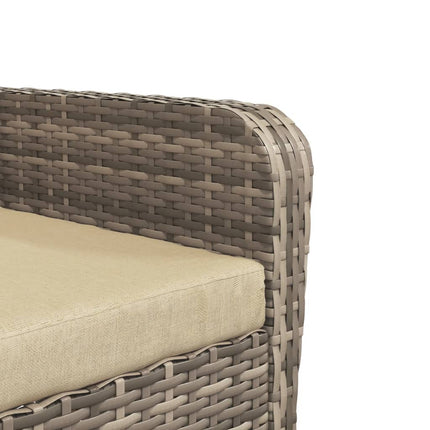 Reclinerstol for trädgården med fotpall ljusbrun konstrotting