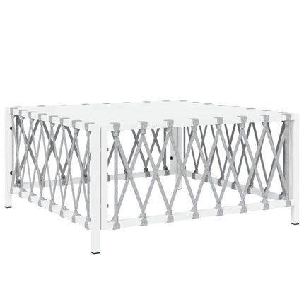 Trädgårdsbord vit 70x70x34 cm vävt tyg