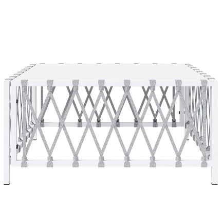 Trädgårdsbord vit 70x70x34 cm vävt tyg