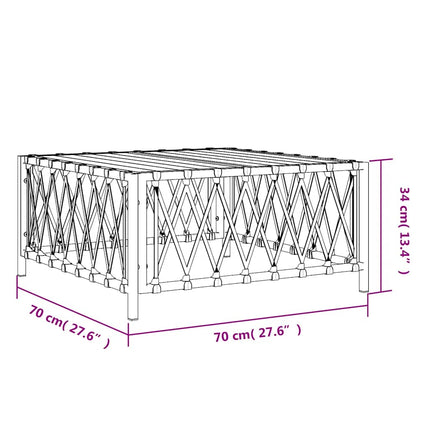 Trädgårdsbord vit 70x70x34 cm vävt tyg