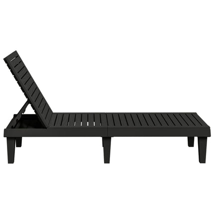 Solsäng svart 155x58x83 cm polypropylen