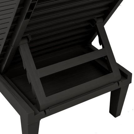 Solsäng svart 155x58x83 cm polypropylen