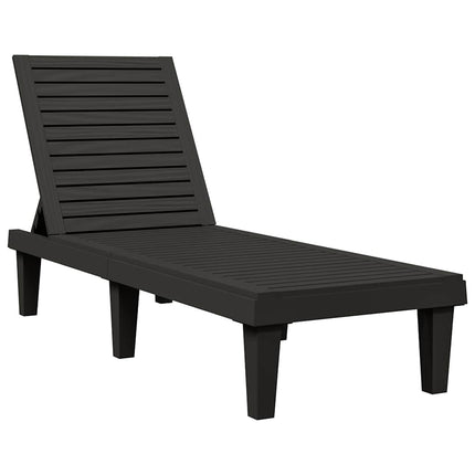 Solsängar 2 st svart 155x58x83 cm polypropylen