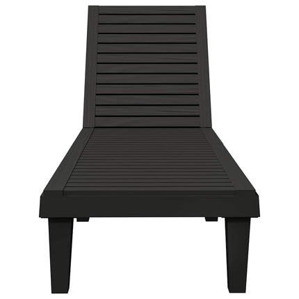 Solsängar 2 st svart 155x58x83 cm polypropylen