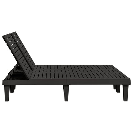 Solsäng dubbel svart 155x138x83 cm polypropylen