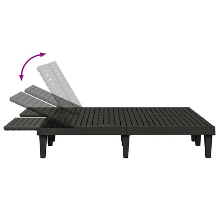 Solsäng dubbel svart 155x138x83 cm polypropylen