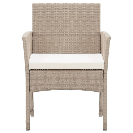 Trädgårdsstolar med dynor 2 st beige konstrotting