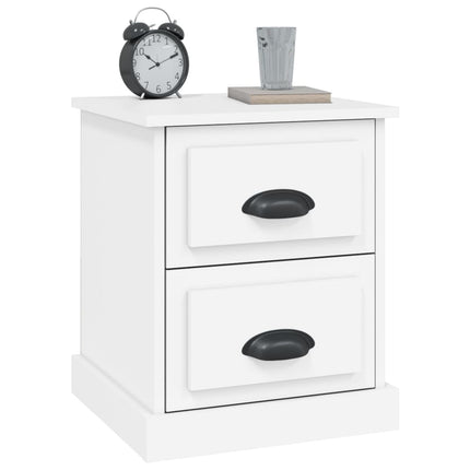Sängbord vit 39x39x47,5 cm konstruerat trä