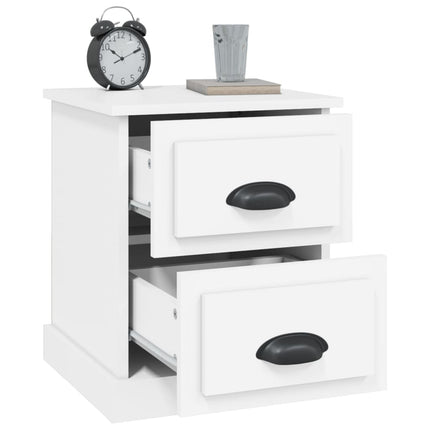 Sängbord vit 39x39x47,5 cm konstruerat trä