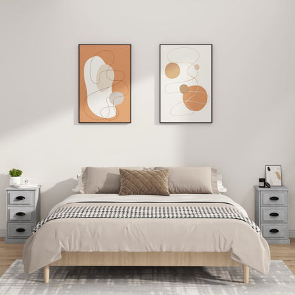 Sängbord betonggrå 39x39x67 cm konstruerat trä