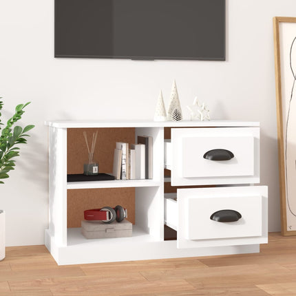 Tv-bänk vit 73x35,5x47,5 cm konstruerat trä