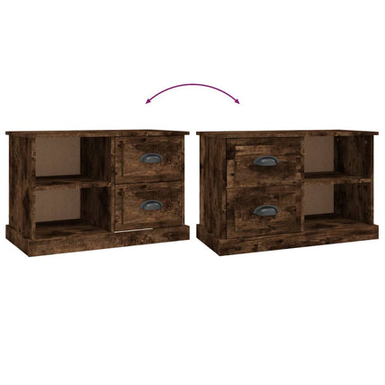 TV-skåp rökfärgad ek 73x35,5x47,5 cm konstruerat trä