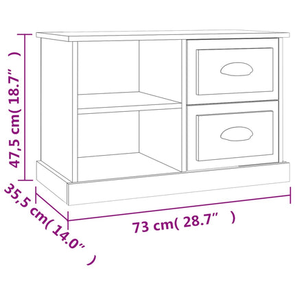 TV-skåp rökfärgad ek 73x35,5x47,5 cm konstruerat trä