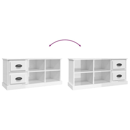 TV-skåp vit högglans 102x35,5x47,5 cm konstruerat trä