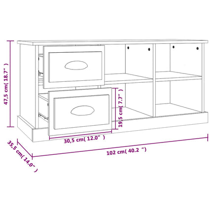 TV-bänk betonggrå 102x35,5x47,5 cm konstruerat trä
