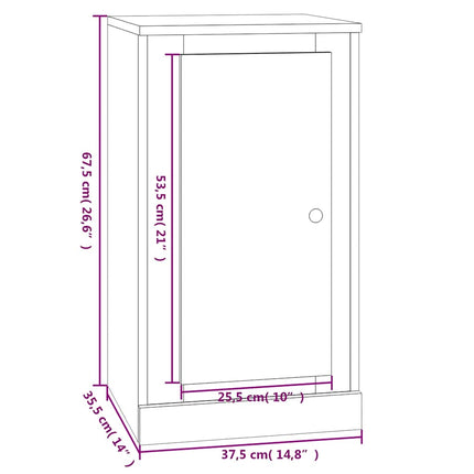Skänk vit 37,5x35,5x67,5 cm konstruerat trä