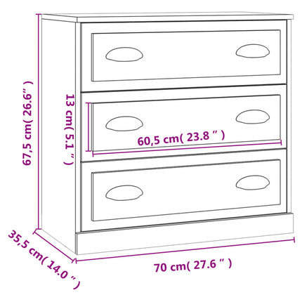 Skänk sonoma-ek 70x35,5x67,5 cm konstruerat trä