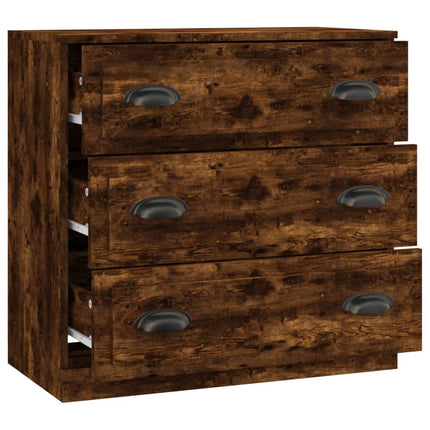 Skänk rökfärgad ek 70x35,5x67,5 cm konstruerat trä