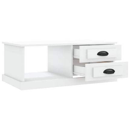 Soffbord vit 90x50x35 cm konstruerat trä