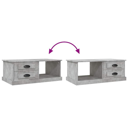 Soffbord betonggrå 90x50x35 cm konstruerat trä