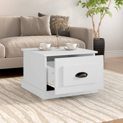 Soffbord vit 50x50x35 cm konstruerat trä