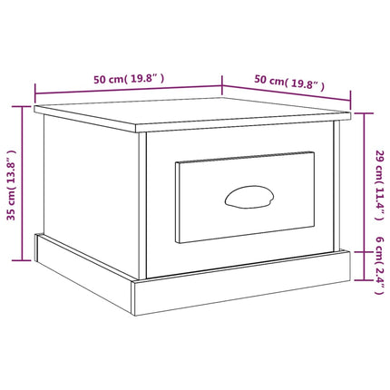 Soffbord betonggrå 50x50x35 cm konstruerat trä