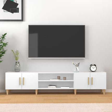 TV-skåp vit 180x31,5x40 cm konstruerat trä