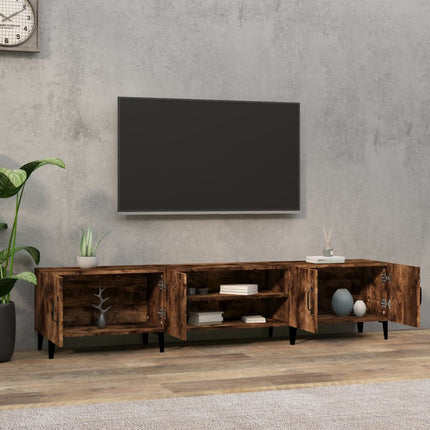 TV-skåp rökfärgad ek 180x31,5x40 cm konstruerat trä