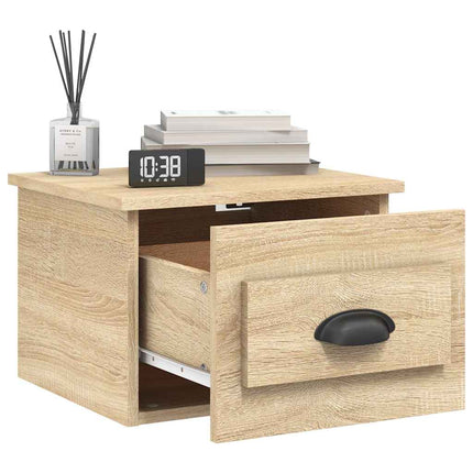 Väggmonterade sängbord 2 st sonoma-ek 41,5x36x28 cm