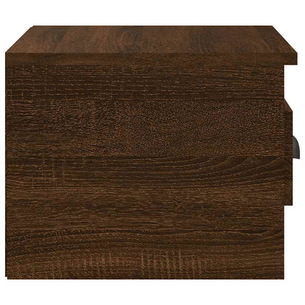 Väggmonterade sängbord 2 st brun ek 41,5x36x28 cm
