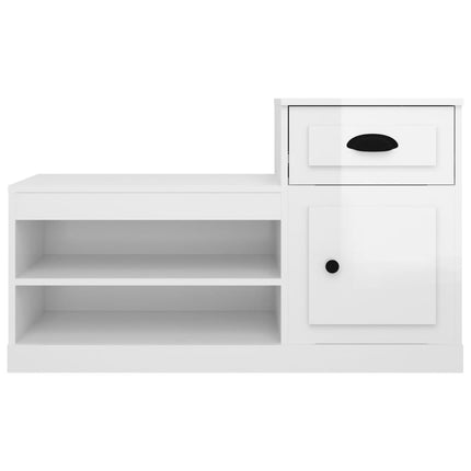 Skoskåp vit högglans 100x42x60 cm konstruerat trä