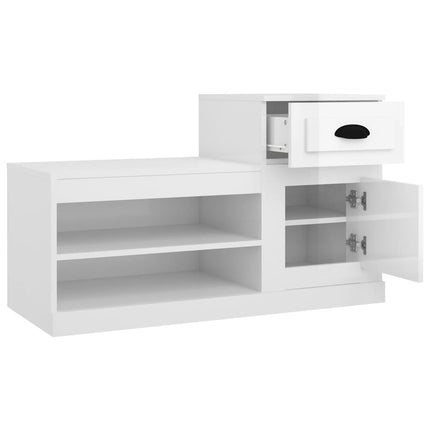 Skoskåp vit högglans 100x42x60 cm konstruerat trä