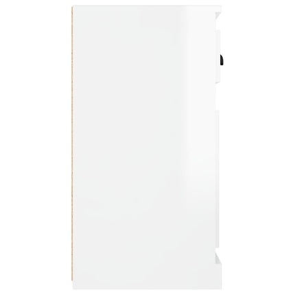 Förvaringsskåp vit högglans 70x35,5x67,5 cm konstruerat trä