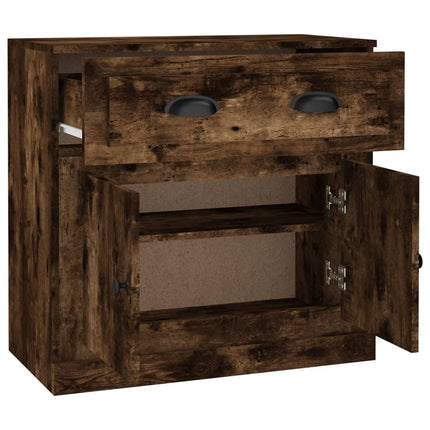 Skänk rökfärgad ek 70x35,5x67,5 cm konstruerat trä